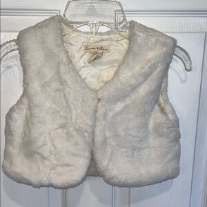 Faux Fur Vest in Cream